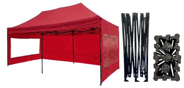 TENTino Nůžkový párty stan 3x6 m /6 noh STEEL HEXAGON Barva opláštění (Zvolte variantu): 5A - ŠEDÁ