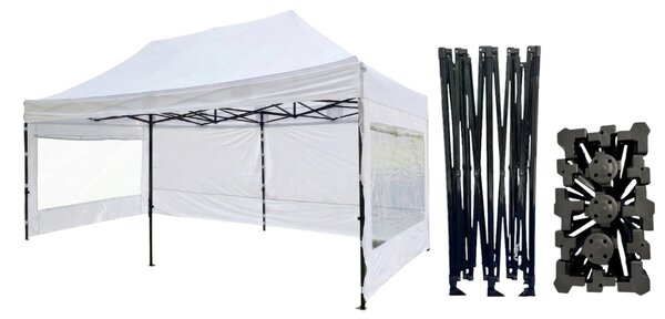 TENTino Nůžkový párty stan 3x6 m /6 noh STEEL HEXAGON Barva opláštění (Zvolte variantu): 5A - ŠEDÁ