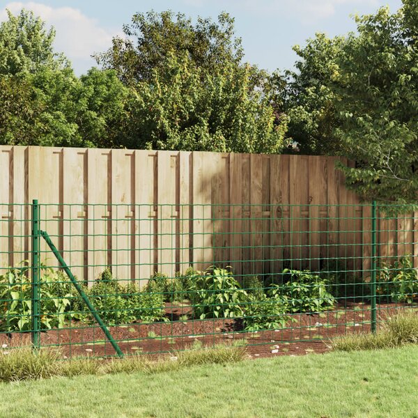 Drátěný plot s přírubami zelený 0,8 x 25 m 154168