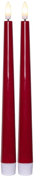 LED svíčka Flamme Candy Red 26 cm – set 2 ks
