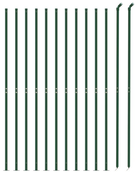 Drátěný plot s přírubami zelený 0,8 x 25 m 154168