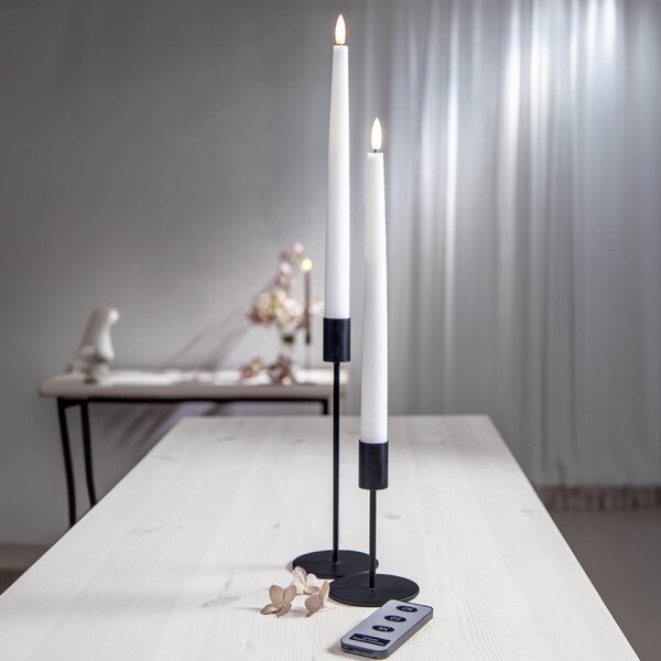 LED svíčka Flamme Slim White 28 cm – set 2 ks + dálkový ovladač