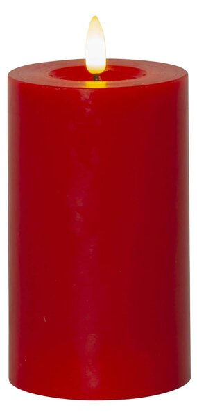 LED svíčka Flamme Flow Pillar Red 15 cm