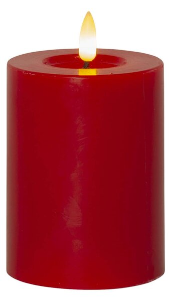 LED svíčka Flamme Flow Pillar Red 12,5 cm