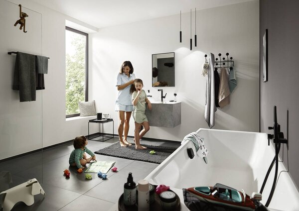 Hansgrohe AddStoris Q - Držák na osušku dvojitý, kartáčovaný bronz 41743140