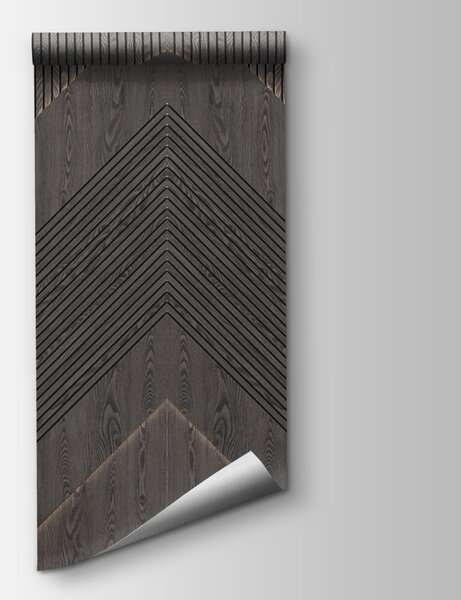 Fototapeta Geometrické vzory v tmavém dřevě, Fototapety s dřevěnou texturou, Populární fototapety, u98885 - Tapeko.co.cz