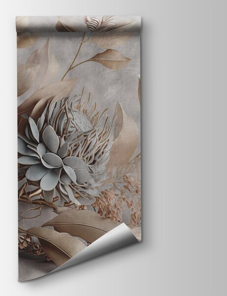 Fototapeta Elegantní papírové květy a jemné listy, 3D květinové fototapety, Populární fototapety, u93939 - Tapeko.co.cz