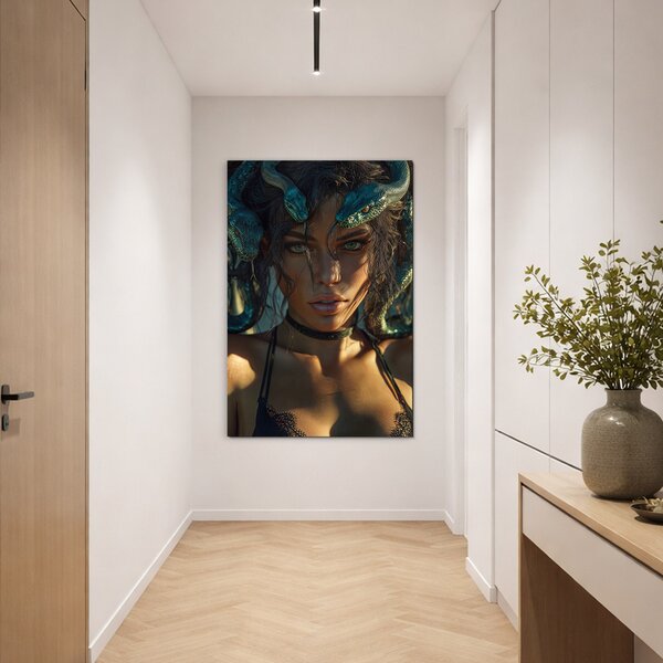 DUBLEZ | Designový dřevěný obraz - Hadí žena | UV tisk, Premium
