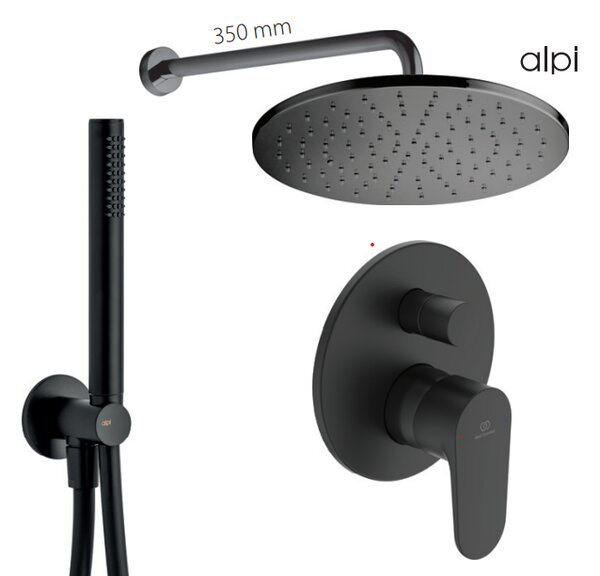 Ideal Standard Set 4 - Sprchový systém s podomítkovou pákovou baterií, komplet, černá matná IS Set 4