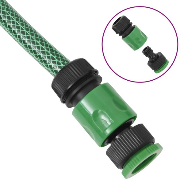 Zahradní hadice se sadou koncovek zelená 0,75" 10 m PVC 154378
