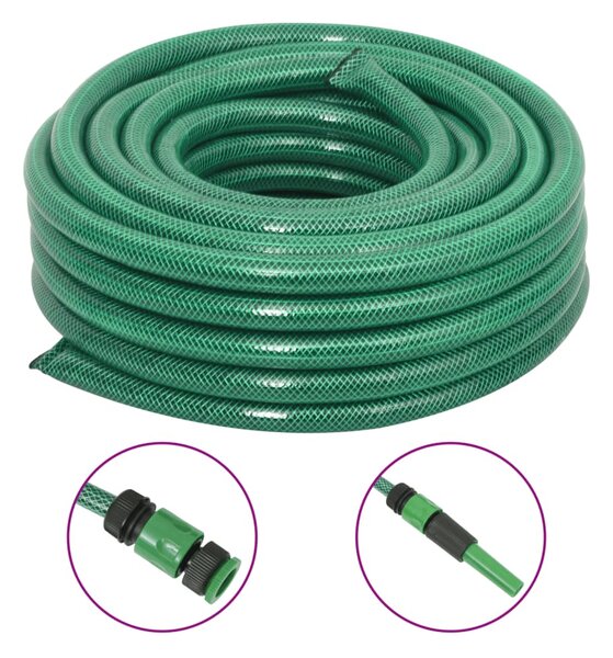 Zahradní hadice se sadou koncovek zelená 0,75" 10 m PVC 154378