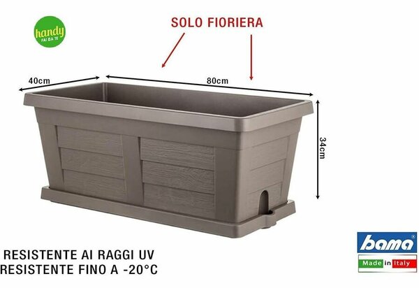 Bama Zahradní velkoobjemový truhlík Legno cappuccino, 80 x 40 x 35 cm, 80 cm