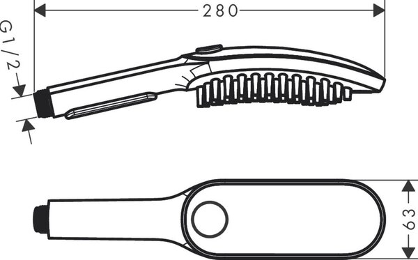 Hansgrohe DogShower Ruční sprcha pro psy 150 3jet s masážními tryskami, matná bílá 26640700