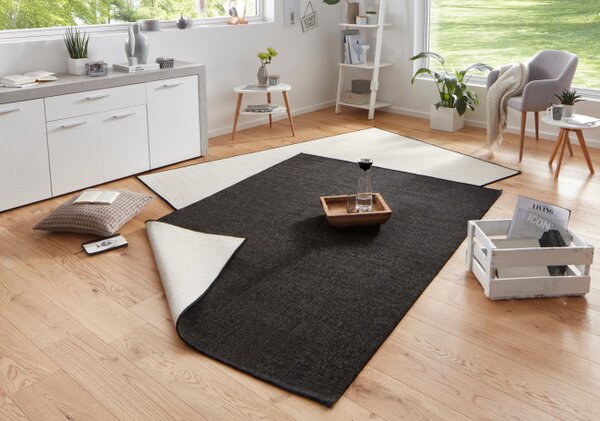 Oboustranný koberec Hanse Home Twin Miami černý / krémový