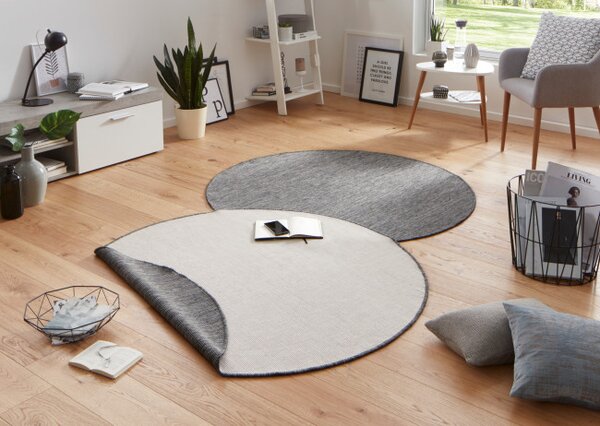 Oboustranný koberec Hanse Home Twin Miami šedý / krémový kruh