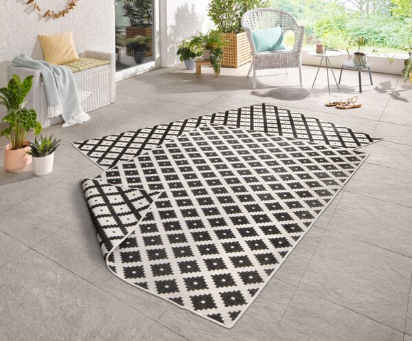 Oboustranný koberec Hanse Home Twin Nizza černý / krémový
