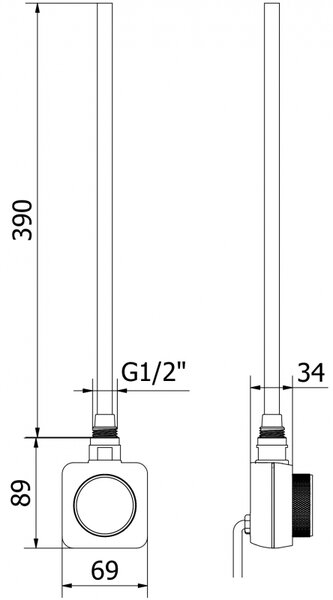 Mexen Mars, elektrické topné těleso 1200 x 400 mm, 400 W, černá, W110-1200-400-6400-70