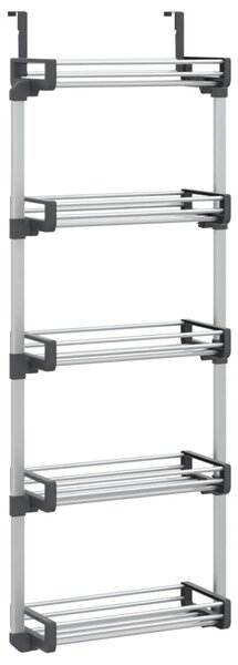 Dveřní organizér s 5 policemi 52 x 20 x 135 cm hliník 154597