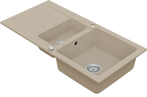 Vima 922 - Granitový dřez 960x480x183mm 1,5-sektoru s odkapávací plochou, písková