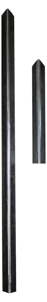 LogistSystem Ozdobná špička z kovu 800 x 25 mm (V x Š) / 25 x 25 mm, dekorace na plot, SZT.KAT-25x25x2-H800