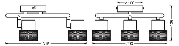 OSRAM stropní bodové světlo CORK SPIRAL bílý 3-bodovka GU10LED 927 stmívatelné, stmívatelný, Bílá / opál, Obývací pokoj / jídelna, kov