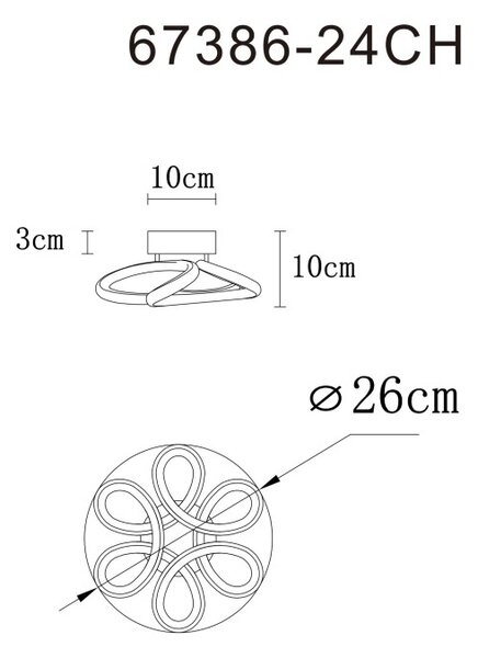 GLOBO 67386-24CH MELISAND stropní svítidlo D260mm LED 24W 3000/1512lm 2700+4000+6000K kávová, opálová