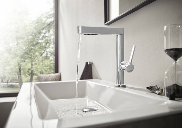 Hansgrohe Finoris Páková umyvadlová baterie 230 s vytažitelnou sprškou, 2jet a odtokovou soupravou Push-Open, chrom 76063000