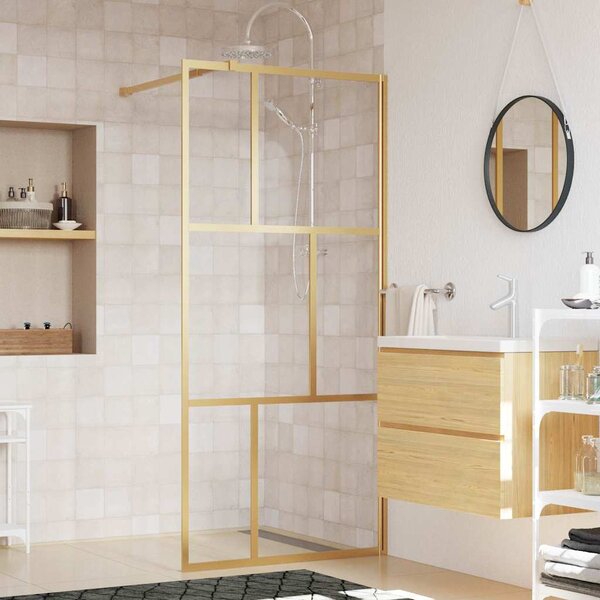 Zástěna do průchozí sprchy čiré ESG sklo zlatá 80 x 195 cm 154953