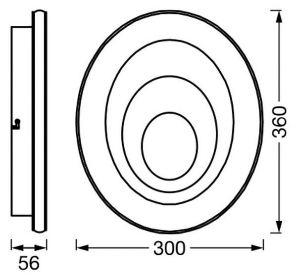 OSRAM LED stropní svítidlo ORBIS SPIRAL OVAL, Ø 36 cm bílé 27 W, Bílá / opál, Obývací pokoj / jídelna, kov, Moderní