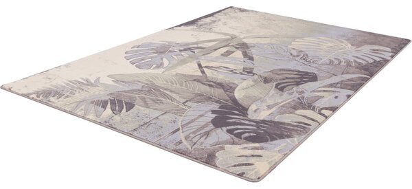 Krémovo-šedý vlněný koberec 133x180 cm Plants – Agnella