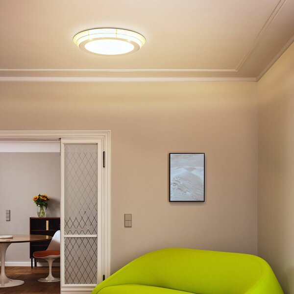 OSRAM LED stropní svítidlo ORBIS SPIRAL LAYER, bílé, Ø 50 cm, Bílá / opál, Obývací pokoj / jídelna, kov, Moderní