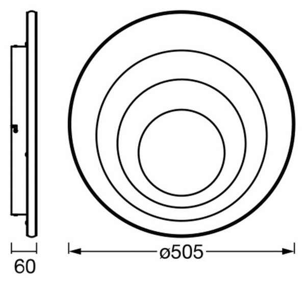 OSRAM LED stropní svítidlo ORBIS SPIRAL ROUND Ø 52 cm bílé nahoru/dolů, Bílá / opál, Obývací pokoj / jídelna, kov, Moderní