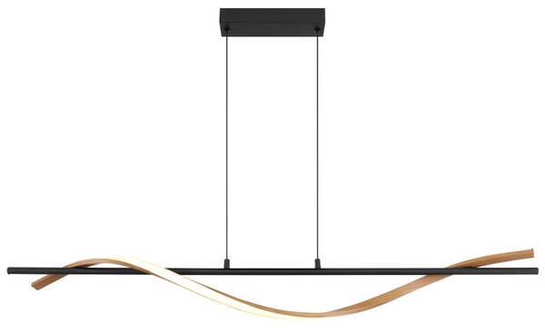GLOBO 67354H WATKINS závěsné svítidlo LED 30W 3130/1130lm 3000K černá, imitace dřeva