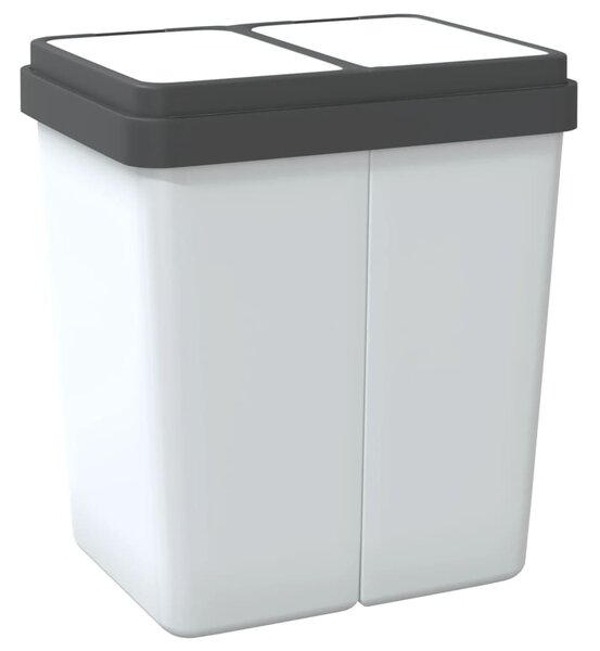 Dvojitý odpadkový koš bílý 2 x 25 l 154981