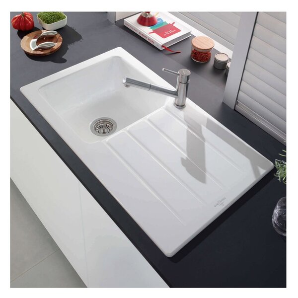 Villeroy & Boch Architectura 50 - Keramický vestavný dřez 860x510mm, alpská bílá CeramicPlus 335001R1