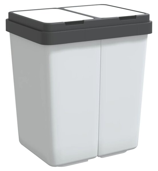Dvojitý odpadkový koš bílý 2 x 25 l 154981