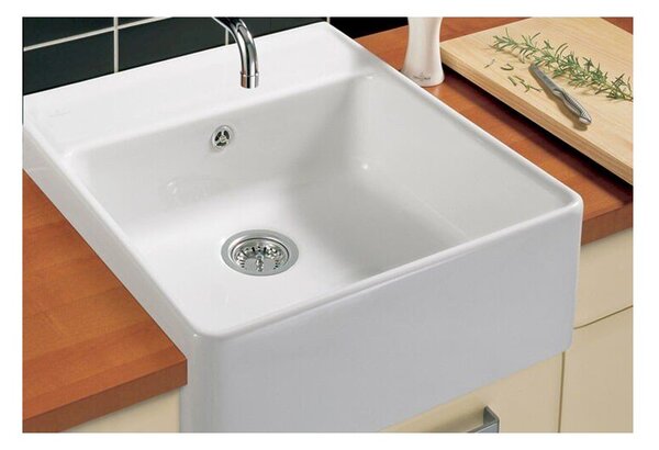 Villeroy & Boch Single-bowl - Keramický dřez 595x630x220 mm, alpská bílá CeramicPlus 632061R1