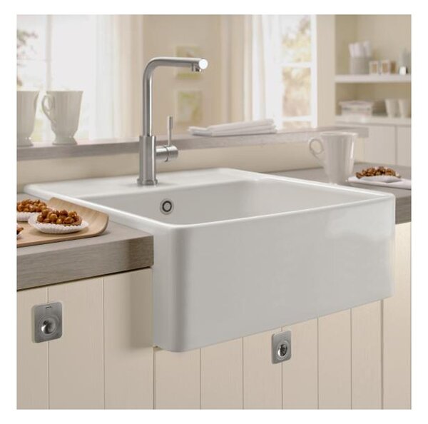 Villeroy & Boch Single-bowl - Keramický dřez 595x630x220 mm, alpská bílá CeramicPlus 632061R1