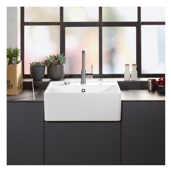 Villeroy & Boch Single-bowl - Keramický dřez 595x630x220 mm, alpská bílá CeramicPlus 632061R1