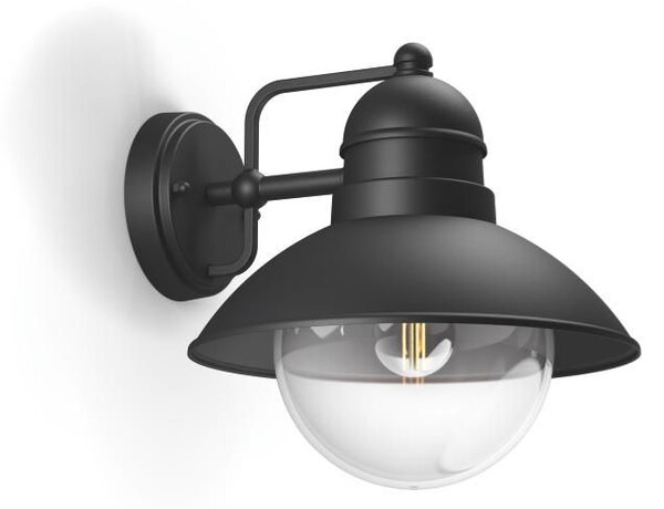 Philips 17237/30/PN Hoverfly nástěnné svítidlo černé 1x E27 IP44