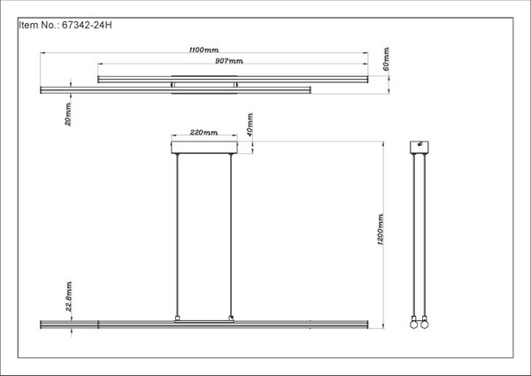 GLOBO 67342-24H KIRINA závěsné svítidlo LED 24W 2530/1800lm 3000K černá, opálová
