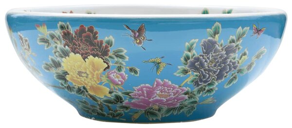 Umyvadlo na desku vícebarevné kulaté Φ 41 x 14 cm keramika 155055