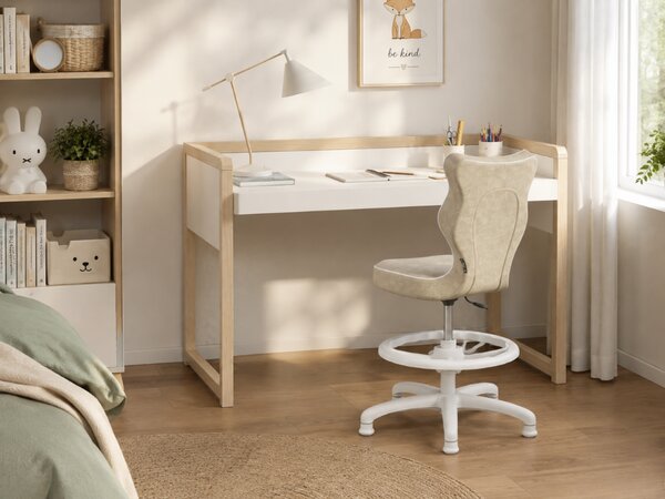 Dětský rostoucí stůl STOLLY se dvěma výškami stolu + ergonomická židle BÉŽOVÁ Zvolte rozměr židle: dítě 133 - 159 cm (výška stolu 71 - 82 cm)
