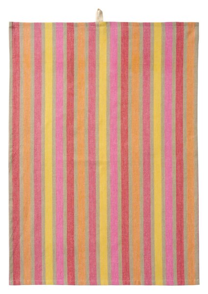 Bavlněná utěrka Multicoloured Stripes Orange