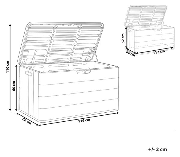 Úložný box MILIES 116 cm 60 cm Hnědá