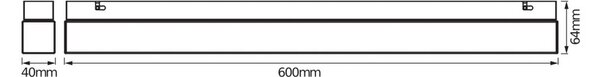 OSRAM LED nástěnné světlo SQUARE, bílé, délka 60 cm, IP44, Bílá / opál, Koupelna, Hliník, Moderní
