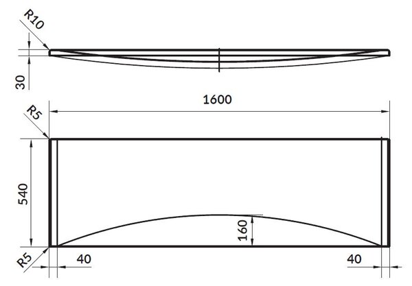 Cersanit VIRGO/INTRO čelní panel k vaně 160 cm, S401-045