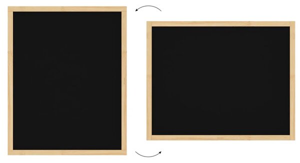 Černá křídová tabule 100×80 cm – přírodní dřevěný rám + DAREK, TB108NAT