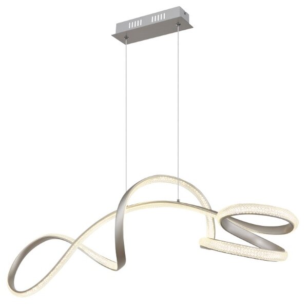 GLOBO 67341N SWIRL závěsné svítidlo LED 40W 4280/3670lm 4000K nikl, křišťálový efekt