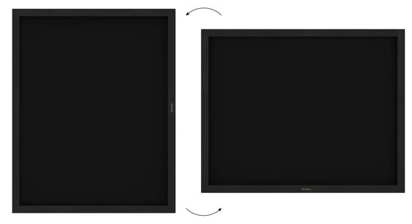 Černá křídová tabule 100×80 cm – ČERNÝ lakovaný dřevěný rám + DÁREK, TB108BK